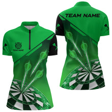 Load image into Gallery viewer, Personalized Green Dart Jerseys Polo & Quarter Zip Shirt For Women Custom Dart Shirts Team Uniform TDM3084