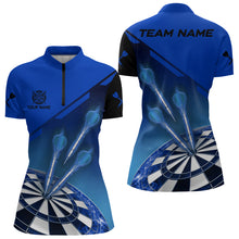 Load image into Gallery viewer, Personalized Blue Dart Jerseys Polo & Quarter Zip Shirt For Women Custom Dart Shirts Team Uniform TDM3086