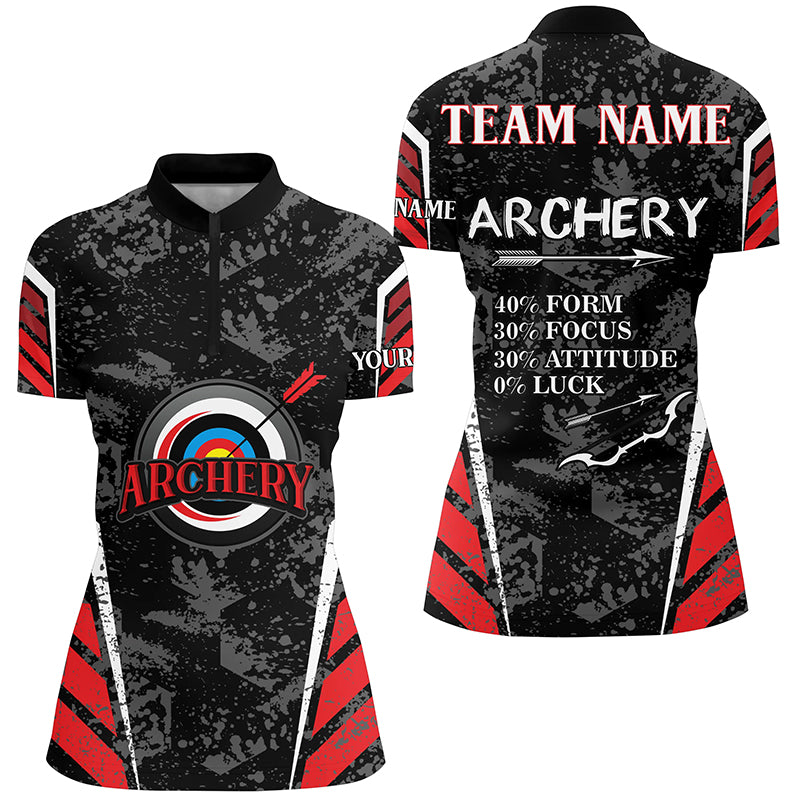 Personalized Archery 3d Target Vintage Women Quarter-Zip Shirts, Funny Archery Jersey Shirts TDM0458