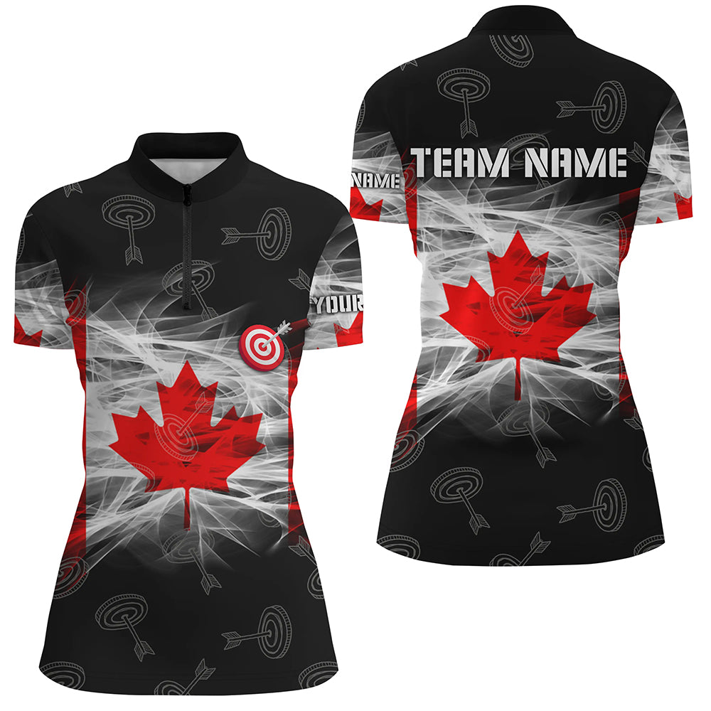 Personalized Archery Canada Flag Women Quarter-Zip Shirt Canadian Archery Shirts For Patriot TDM0710