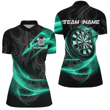 Load image into Gallery viewer, Personalized Turquoise Twinkle Light Dart Polo & 1/4 Zip Shirts For Women, Darts Jerseys Team Uniform TDM2984