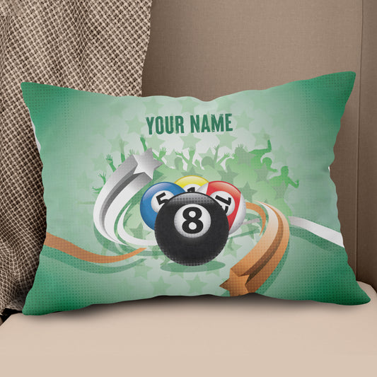Personalized Green Billiard Balls Pillow, Funny Billiard Throw Pillows TDM0807