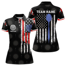 Load image into Gallery viewer, Personalized American Flag Dart Polo & Quarter Zip Shirt For Women Custom Patriotic Dart Jerseys TDM3083