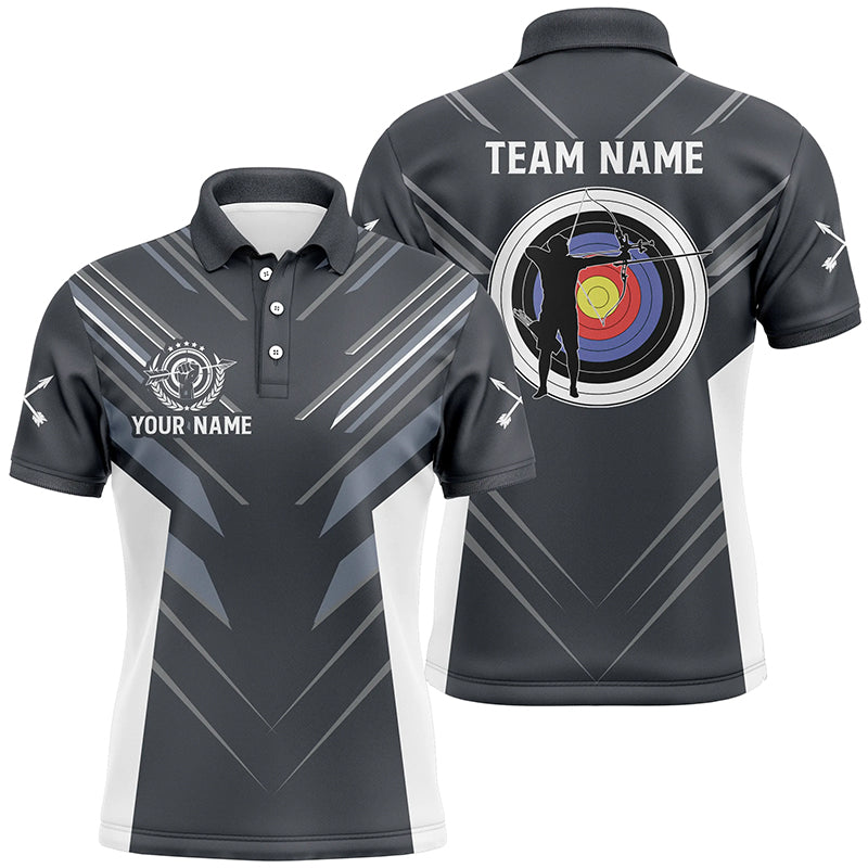 Custom Grey Archery Jerseys Polo Shirts For Men Best Archery Jersey Design Shirts For Archer TDM0659