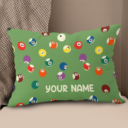 Customized Billiard Balls Full Printing Green Pillow For Billiard Lover TDM0751