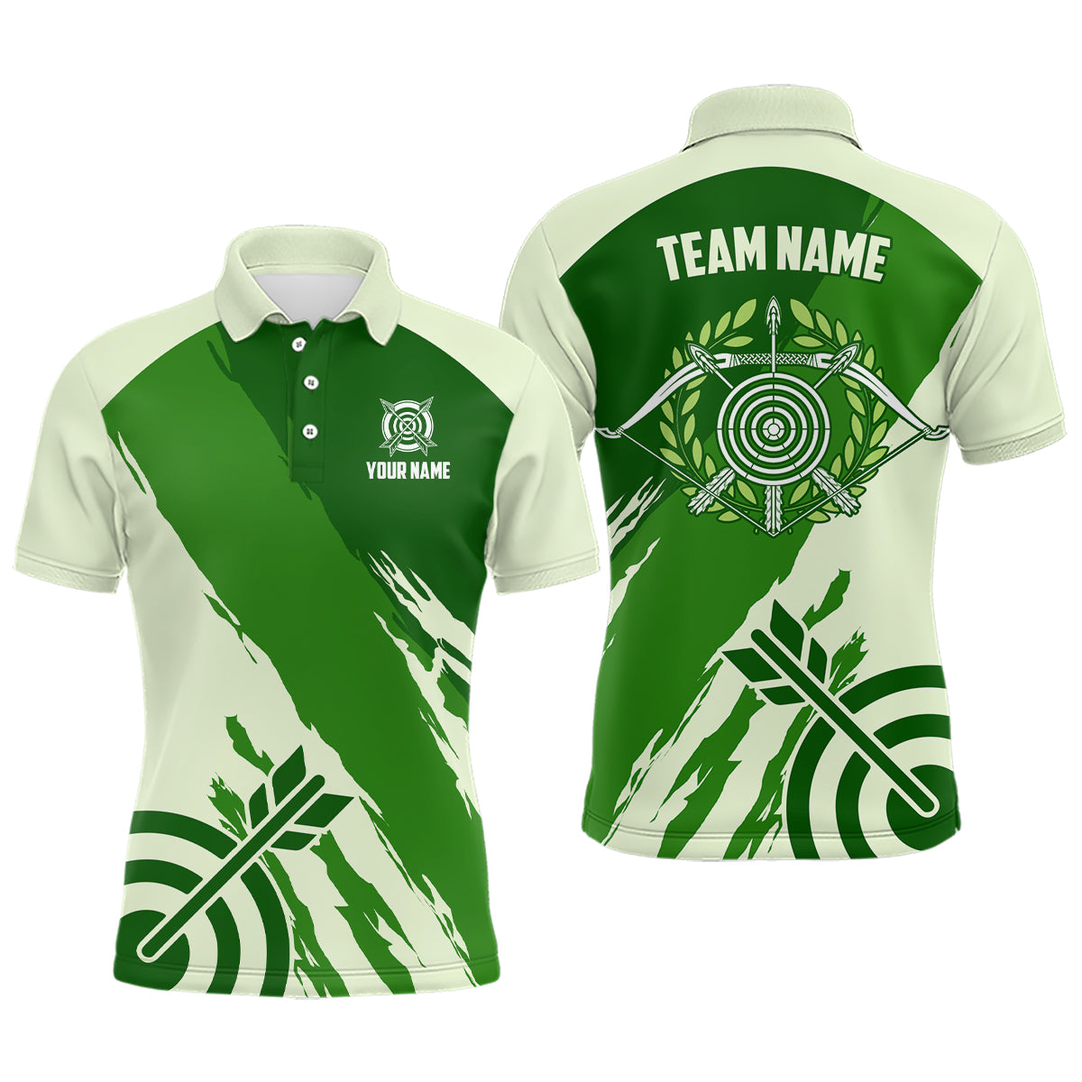 Personalized Green Jerseys Archery Men Polo Shirts Custom Archery Target Shirts, Archery Jerseys TDM0637