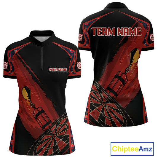 Bombs Dart Arrow Custom Red Dartboard Dart Shirt For Women, Dart Team Jerseys NYN0114