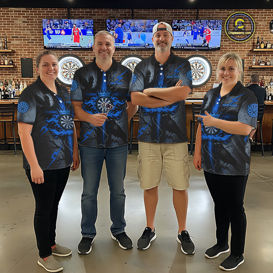 Personalized Raven Blue Flames Crown Darts Quarter-Zip Shirts For Women Cross Dart Gothic Jerseys NYN2196
