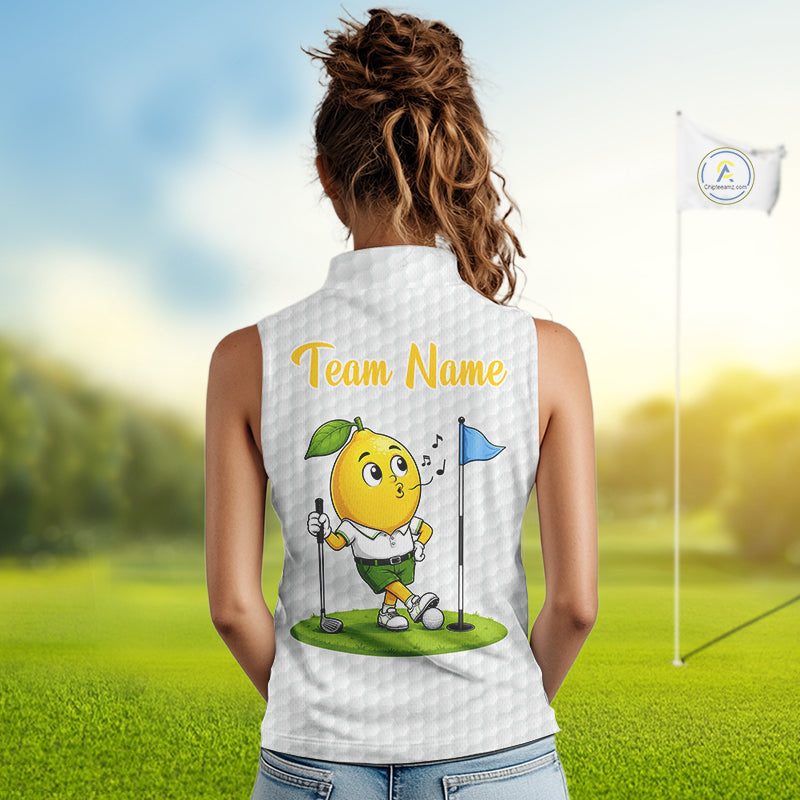 Lemon Golf Team Outfits Custom Funny Sleeveless Polo Shirts For Men, Best Womens Golf Shirts NYN3320