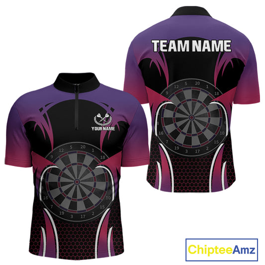 Colorful Gradient Dartboard Halftone Pattern Darts Shirt For Men - Custom Name NYN0384