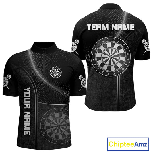 Halftone Pattern Dartboard White In Lines Grunge Dart Shirts For Men, Dart Jerseys NYN0057