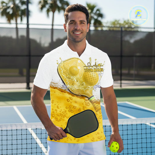 Custom Beer And Water Pickleball Paddle & Ball Jerseys Men Funny Pickleball League Shirt NYN2224
