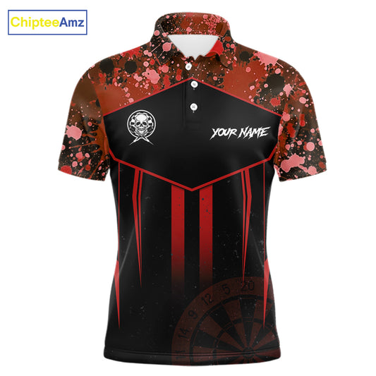 Crown Skull Splatter Paint Dartboard Darts Shirt For Men Custom Red Splatter Dart Team Jerseys NYN3166