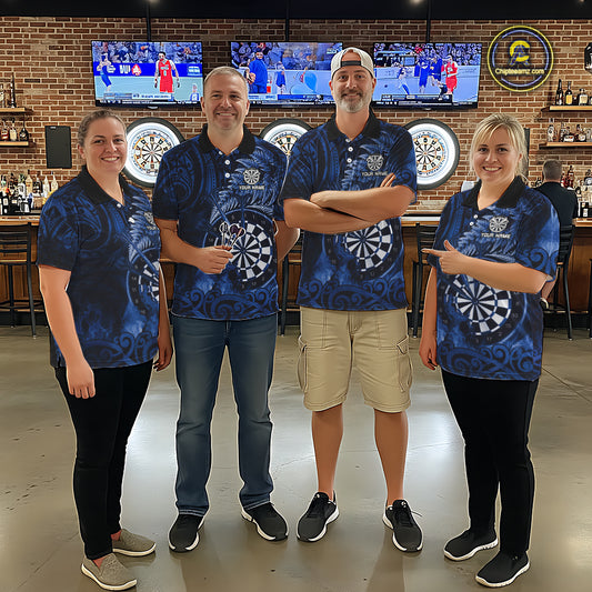 Personalized Fern Leaves Blue Fire Tribal Dart Quarter-Zip Shirts For Women Dart Team Jerseys NYN2193