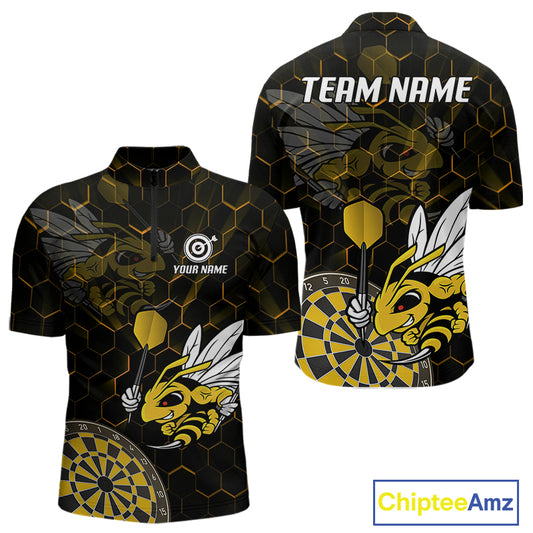 Bee & Dart Arrow Honeycomb Darts Shirt For Men Custom Name & Team Jersey | Opt1 NYN0651