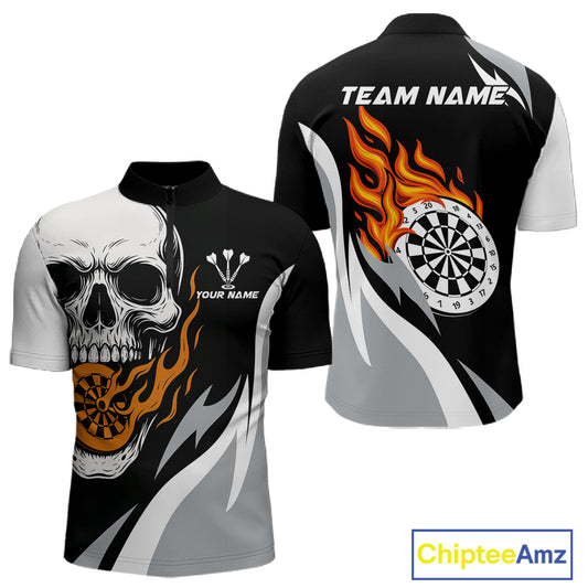 Custom Orange Flame Dartboard Darts Jersey For Men Outfit Dart Team Jersey NYN1269
