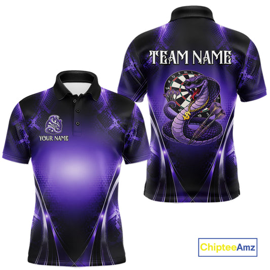 Custom Light Purple Cobra Darts Men Polo & 1/4-Zip Dart Shirt Funny Rich Cobra Outfit Dart Jerseys NYN2902