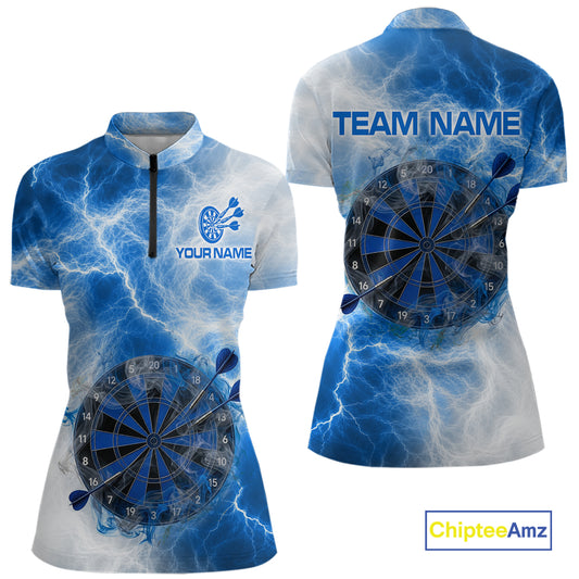 Thunder lightning purple dartboard darts shirt for women custom team shirt