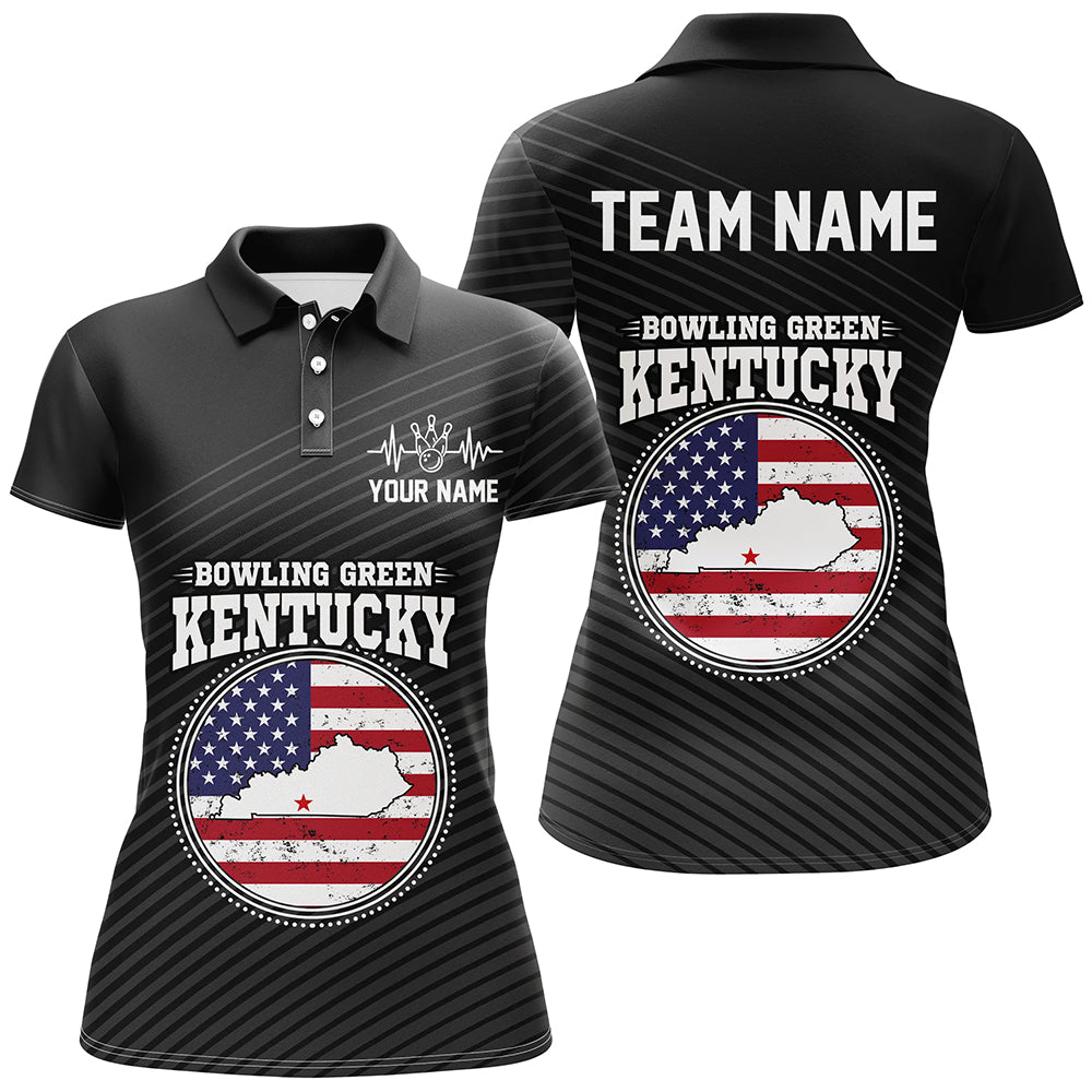 Custom Bowling Green Kentucky for Women, Polo Bowling Shirts, Team Shirt Bowling Pin And Ball QZT303