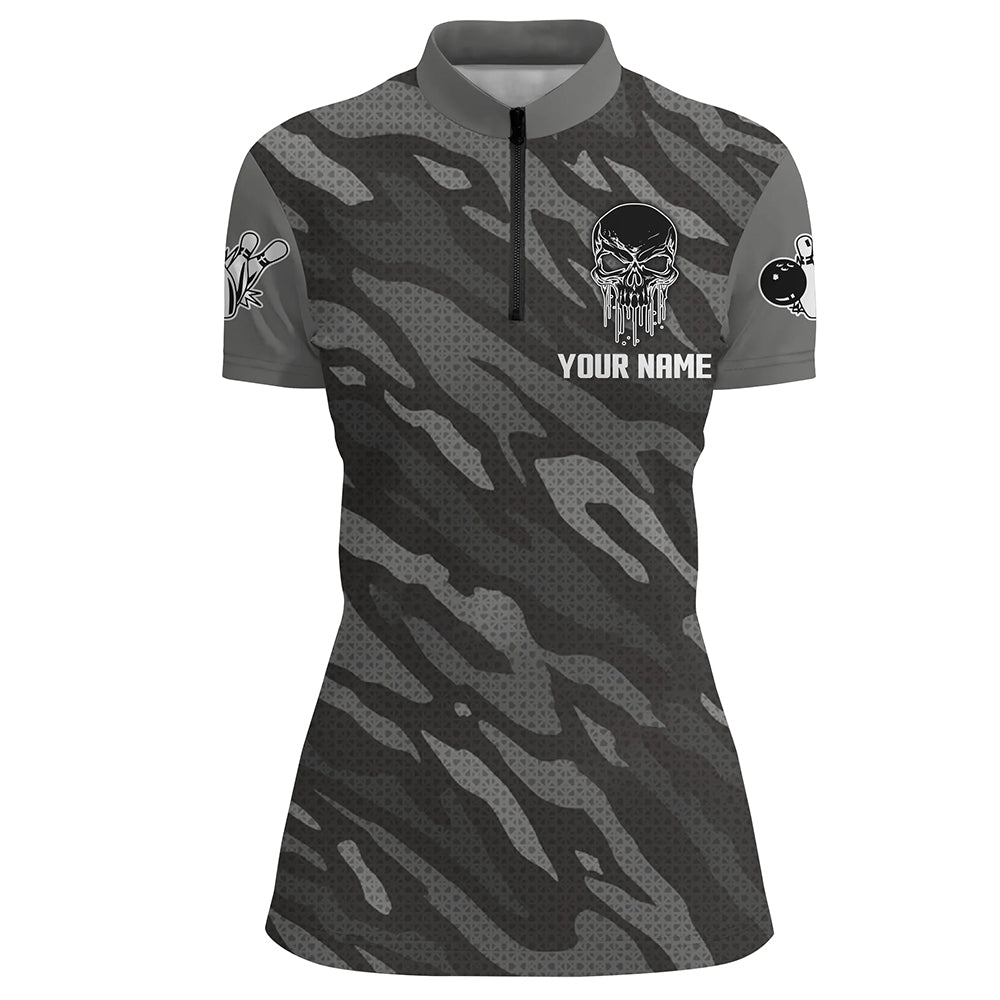 Personalized 1/4 Zip Bowling Jerseys for Women Bowling Shirt Unisex QZT282