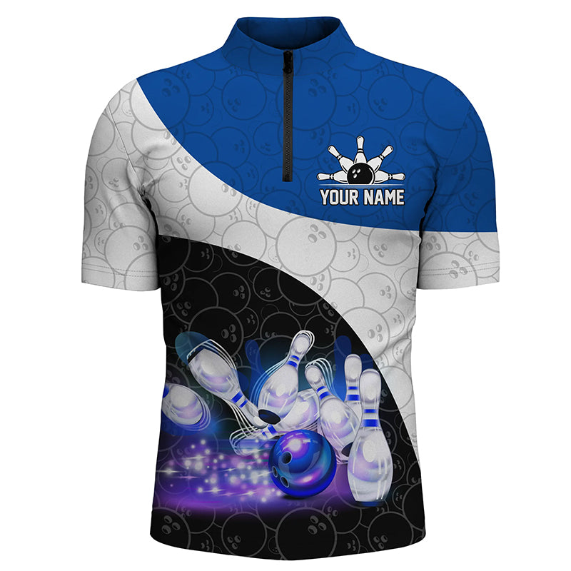 Personalized Bowling Shirt Custom Bowling Team League Bowling Jersey Men Quarter-Zip Shirt QZT260