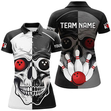 Load image into Gallery viewer, Skull Bowling Shirt for Women Custom Bowling Jersey Bowling Polo Shirt Bowling Team League QZT293