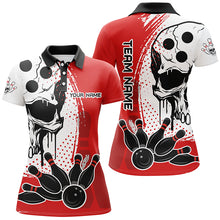 Load image into Gallery viewer, Skull Bowling Shirt for Women Custom Bowling Jersey Bowling Polo Shirt Bowling Team League QZT293