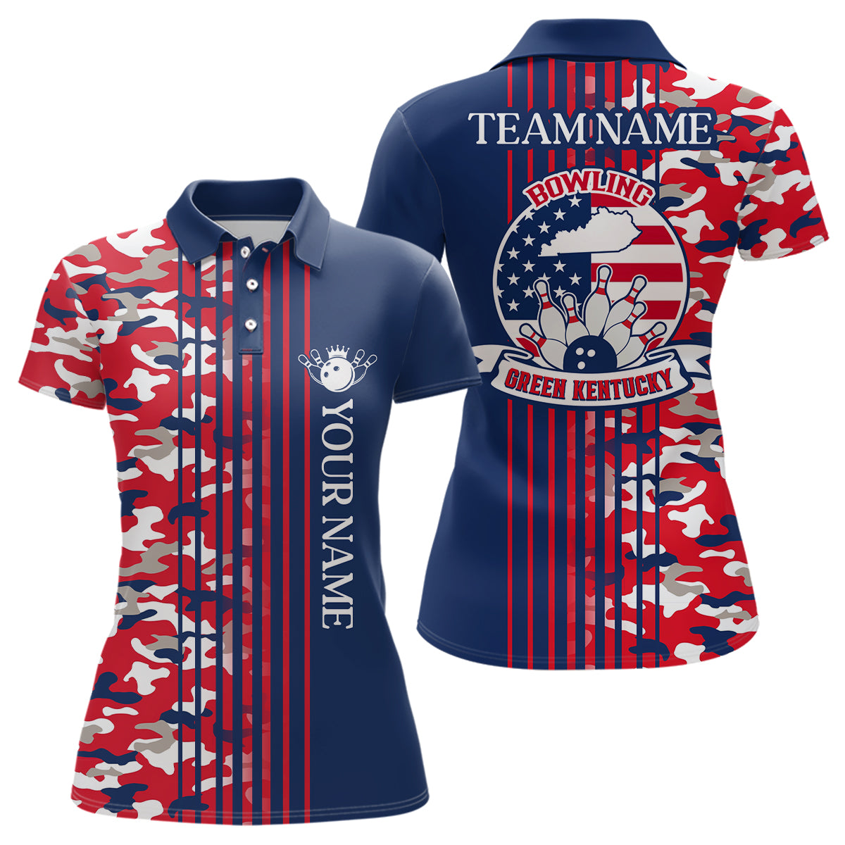 Custom Bowling Green Kentucky for Women, Polo Bowling Shirts, Team Shirt Bowling Pin And Ball QZT304