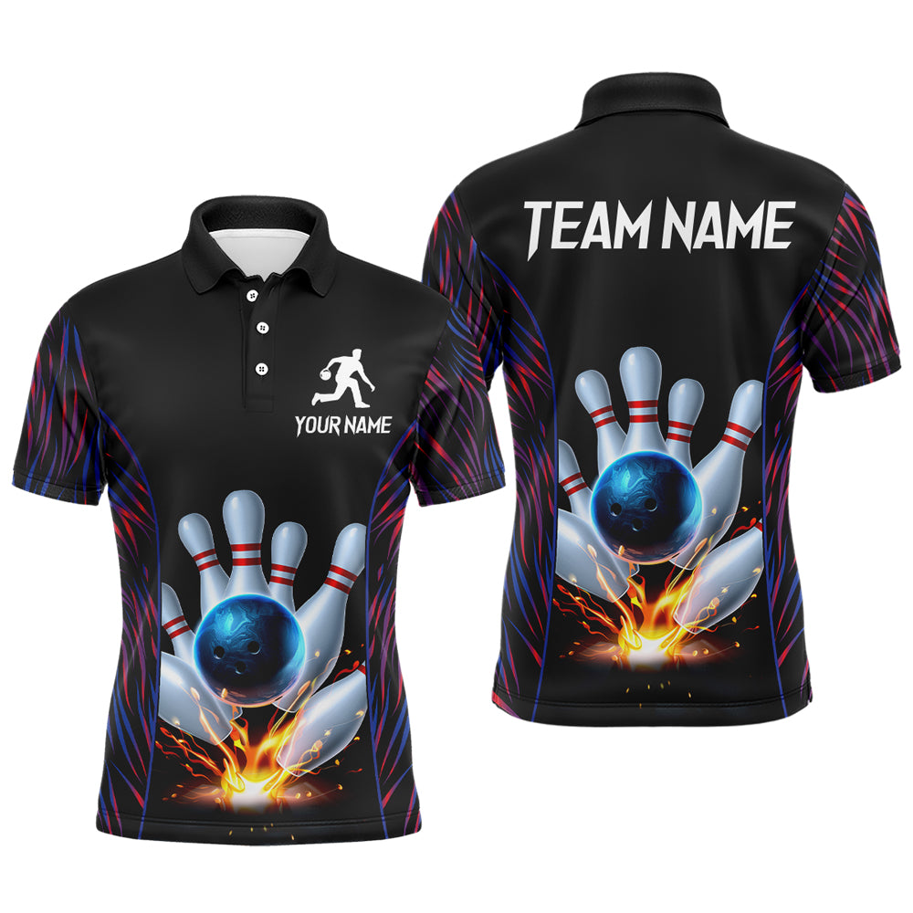 Personalized Men's Bowling Jersey Polo Bowling Team Shirts Bowling Gifts QZT500