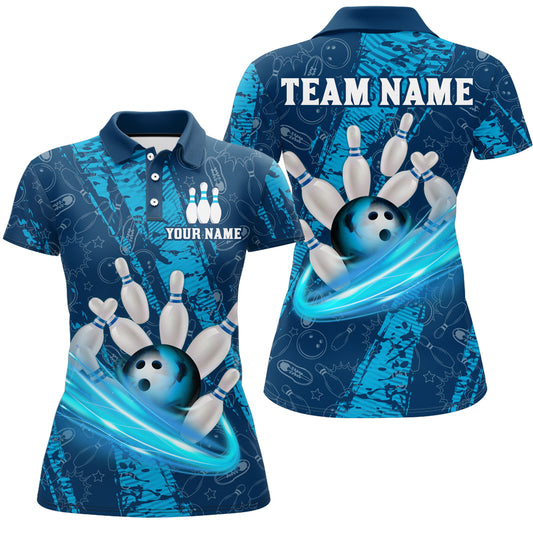 Custom Women 3D Bowling Shirts Bowling Team Jersey Polo Bowlers Gifts Multicolor QZT473