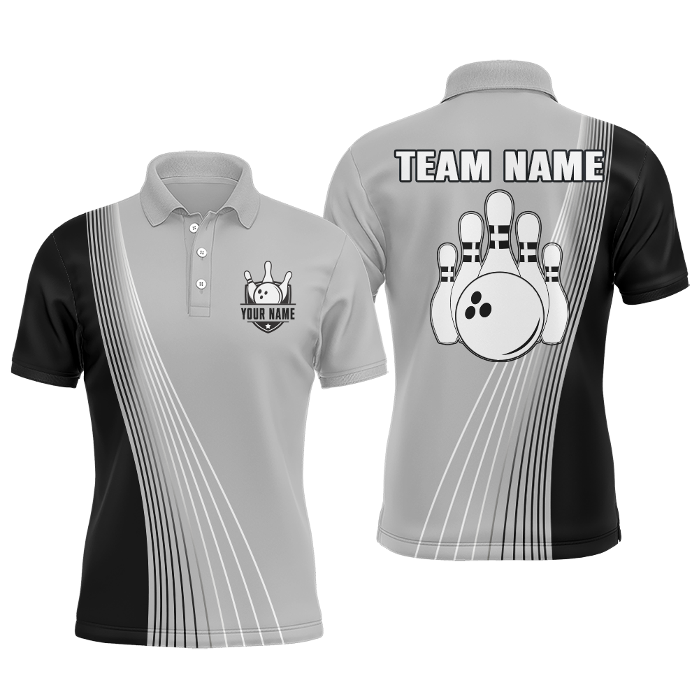 Camo Bowling Polo Shirt Custom Bowling Jersey for Men Bowling Team League QZT233
