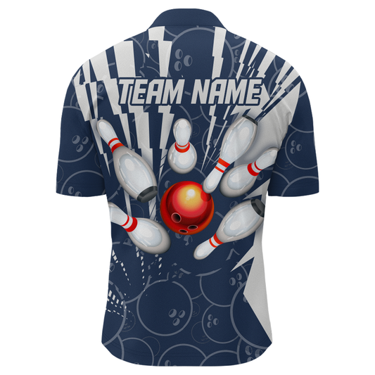 Custom Bowling Shirt Bowling Jersey for Men Bowling Team League Quarter-Zip Shirt QZT252
