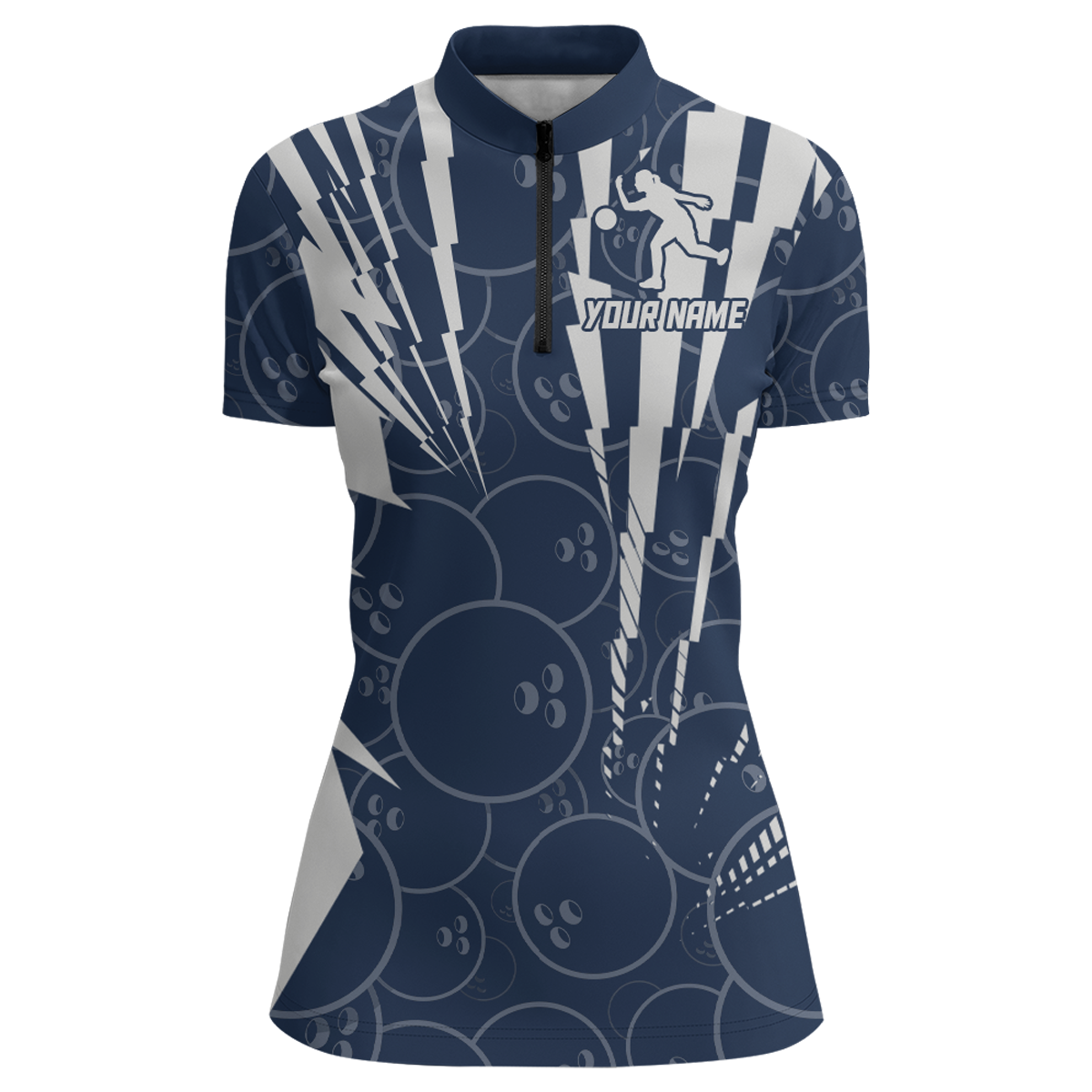 Custom Bowling Shirt Bowling Jersey for Women Bowling Team League Quarter-Zip Shirt QZT252