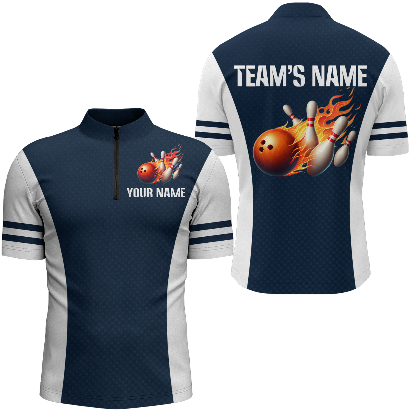 Personalized Bowling Shirt for Men Custom Bowling Jersey Bowling Team League Quarter-Zip Shirt QZT213
