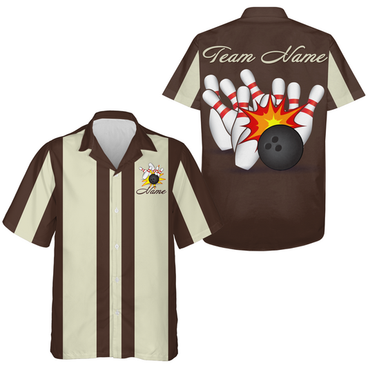 Multicolor Bowling Hawaiian Shirts Personalized Bowling Jersey with Name QZT214