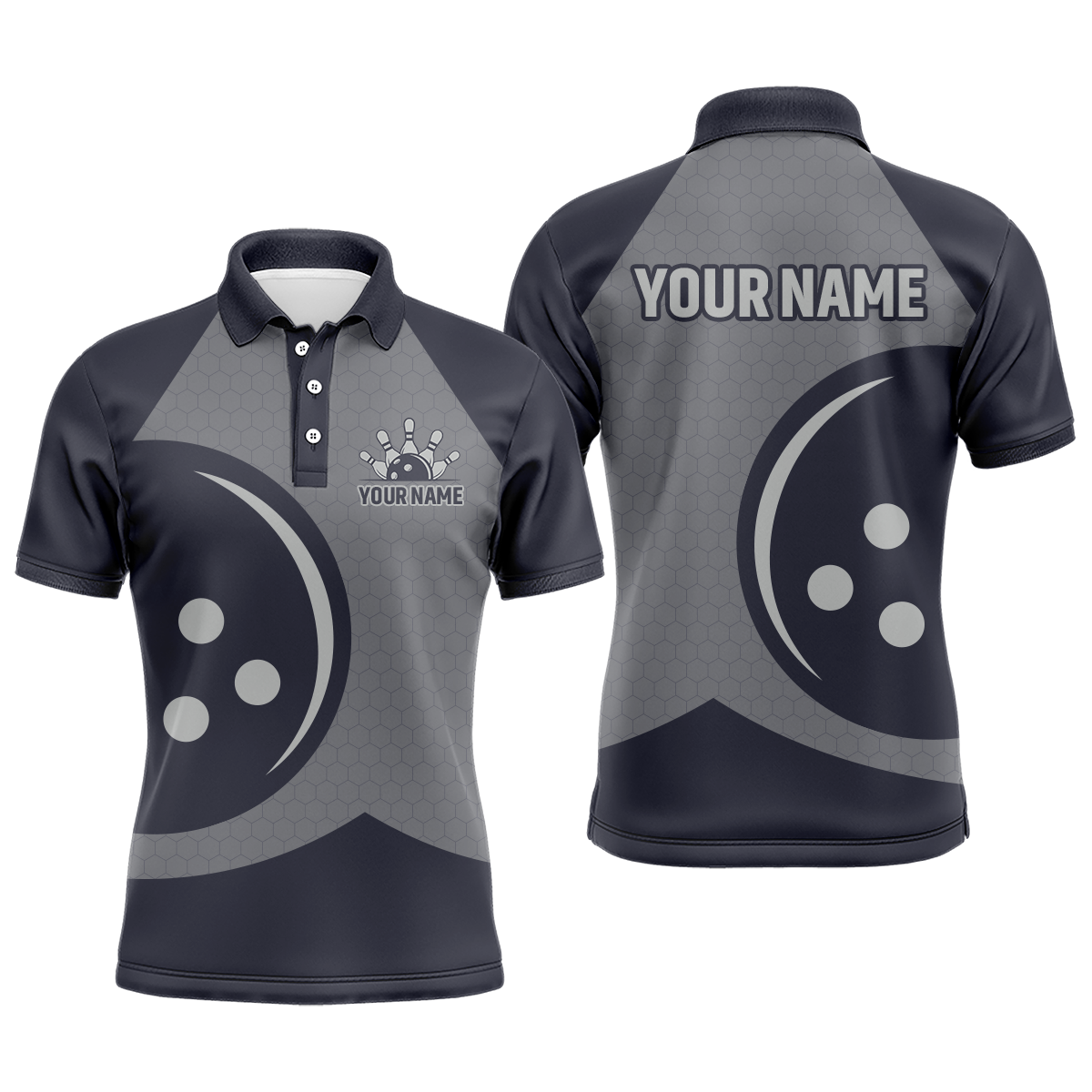 Personalized 3D Men's Bowling Team Jersey Bowling Shirt American Bowling Polo Shirt QZT56-1