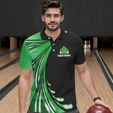Load image into Gallery viewer, Personalized Green Bowling Team Jersey For Men & Women Custom Bowling Polo Shirt BDT457