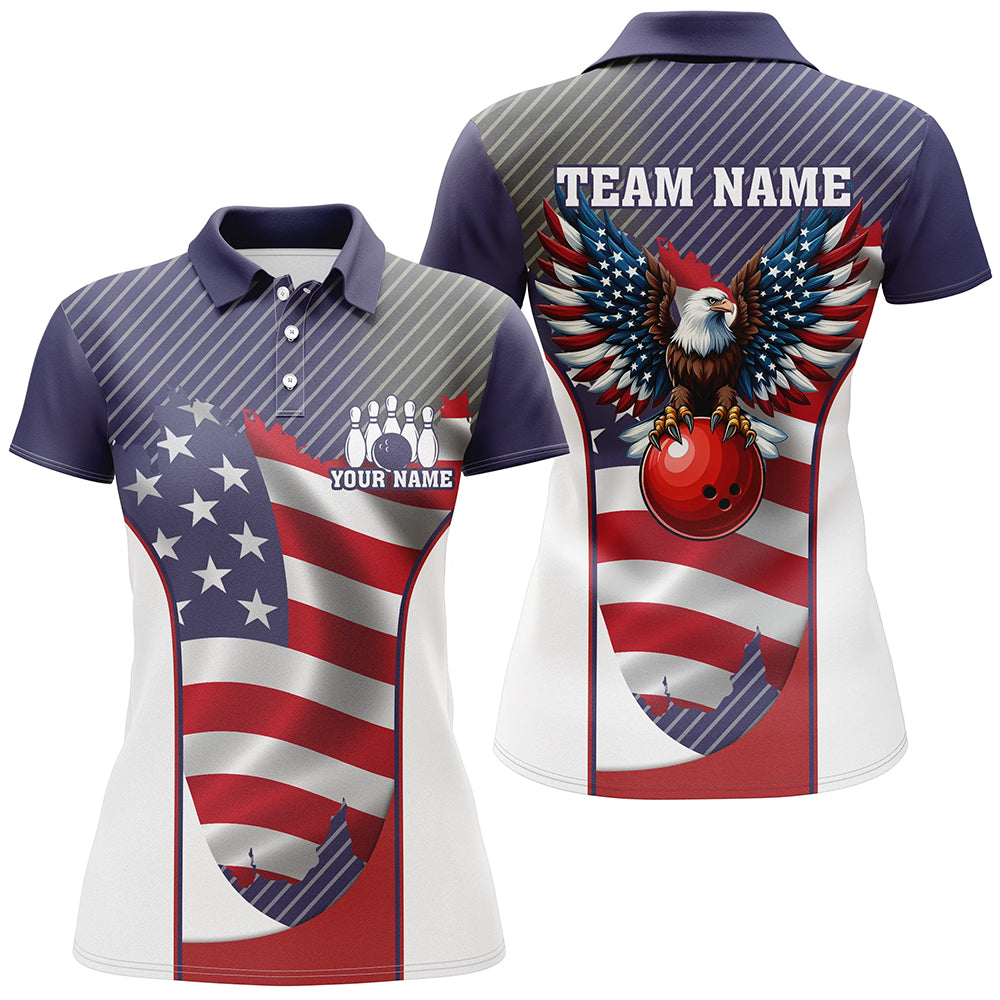 Patriotic Bowling Shirts For Men Women Custom Eagle Bowling Jersey Team BDT506