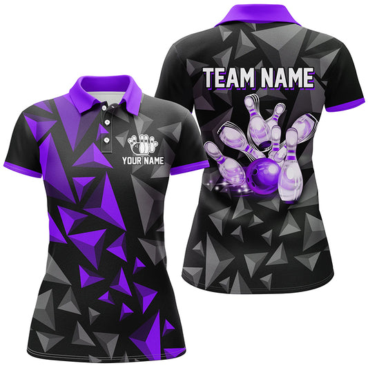 Custom Polo Shirts For Men And Women Purple Bowling Team League Jersey Bowler BDT500
