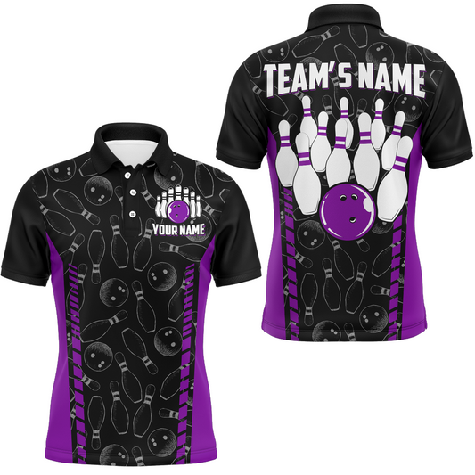 Custom Bowling Jersey For Men Seamless Pattern Bowling Shirt Team Bowling Polo Shirt BDT302