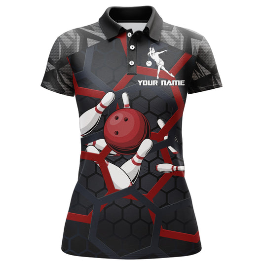 Custom Bowling Polo Shirt For Women Camo Bowling Jersey Bowling Team League Shirts BDT197