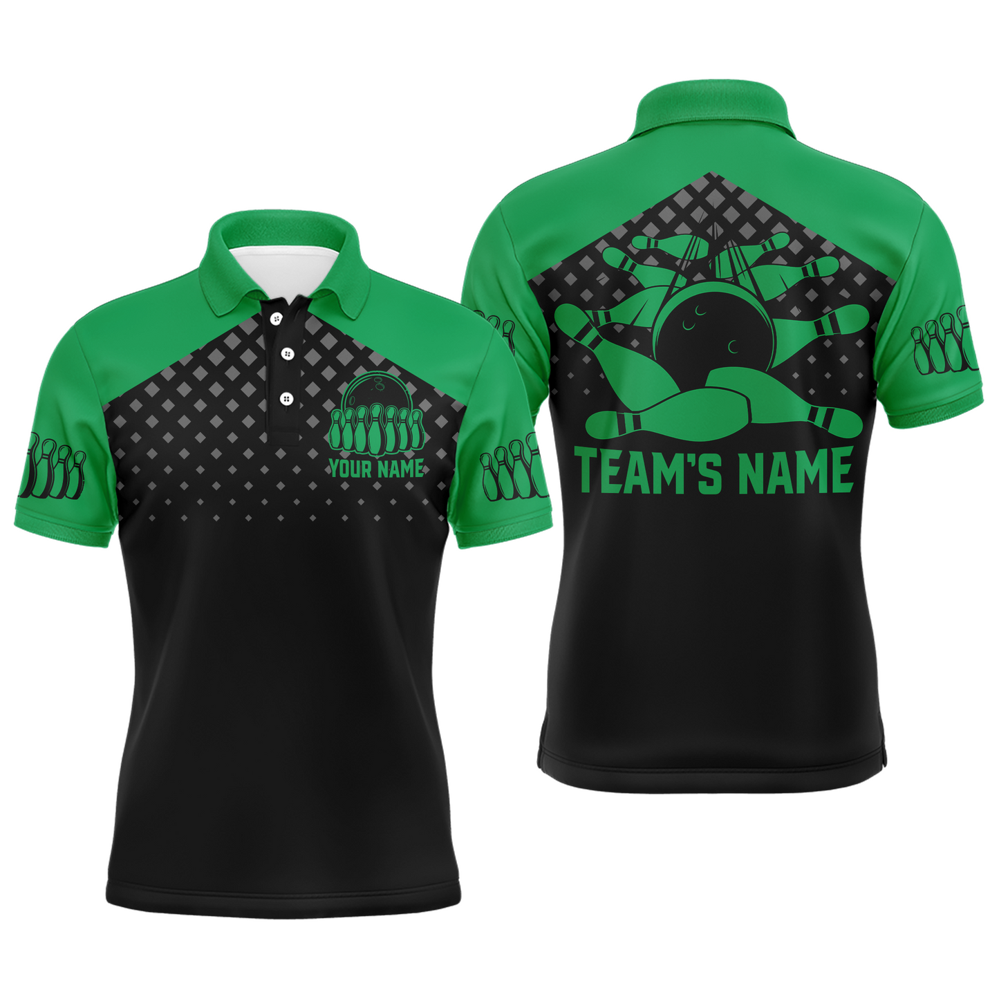 Custom Bowling Shirts With Name Bowling Team Jersey For Men Bowling Polo Shirt League BDT329