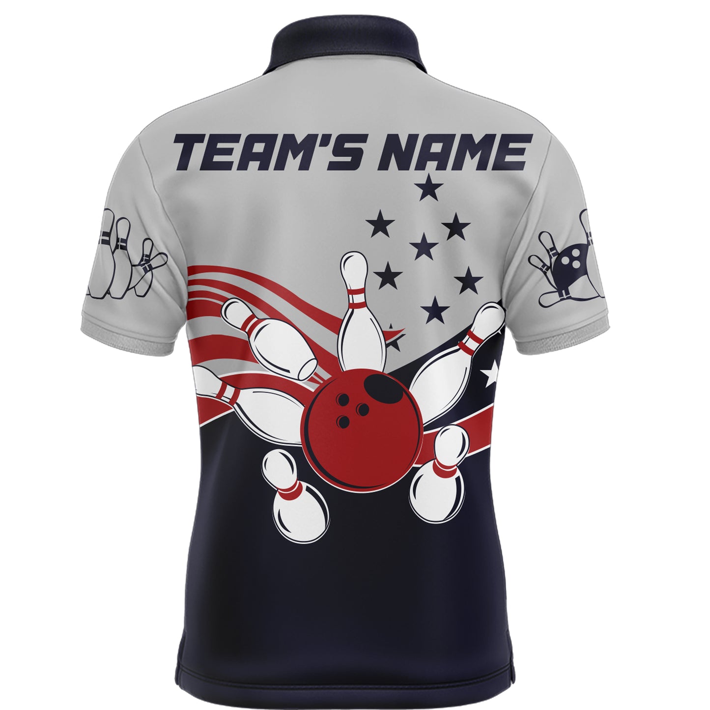American Flag Bowling Polo Shirts For Men Custom Bowling Team League Jersey BDT184