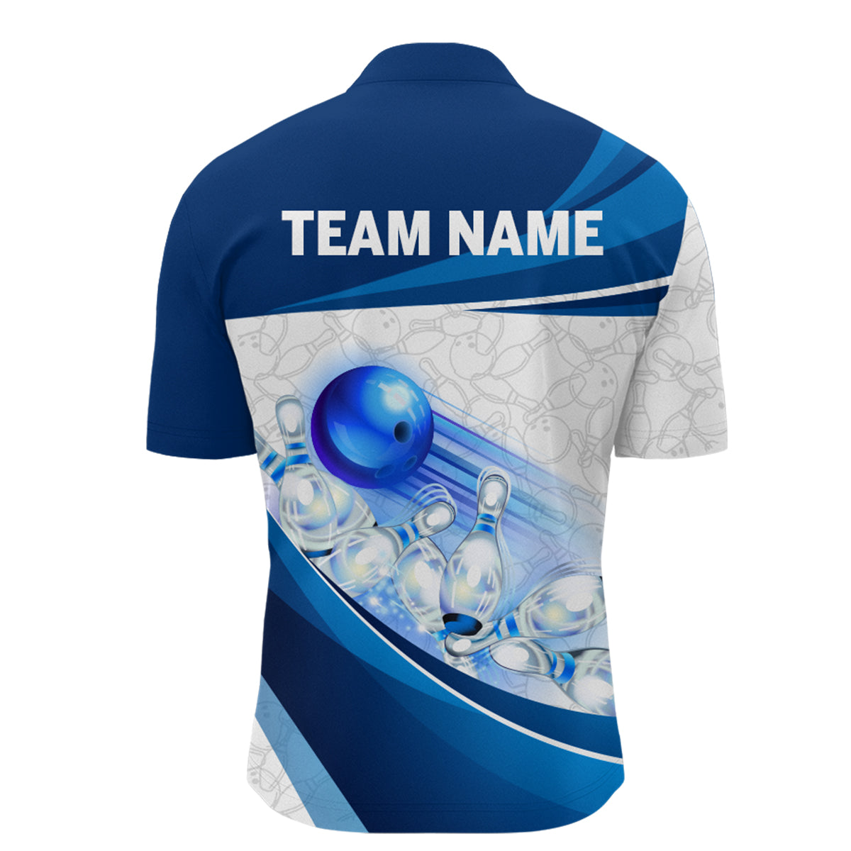 Custom Bowling Shirt For Men Navy Bowling Team Jersey Custom 3D Bowling Quarter-Zip Shirts BDT300