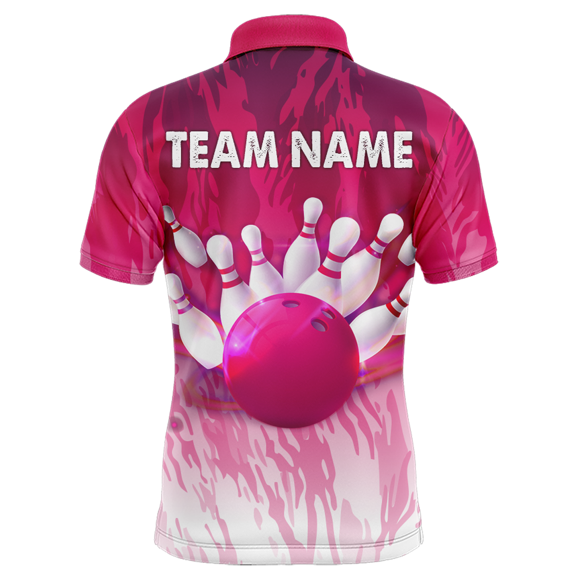 Pink Bowling Shirt For Men Couple Bowling Jersey Team Custom Bowling Polo Shirt BDT341