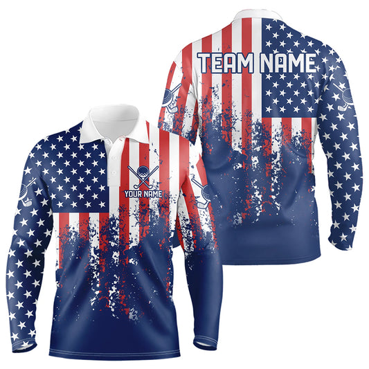 Custom Patriotic Golf Polo Shirts for Men Women Team Golf Shirts Personalized MMG48