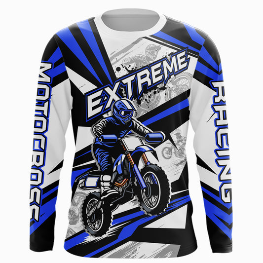 Blue Dirt Bike Racing Jersey Upf30+ Motocross Shirt Men Kid Women Off-Road Jersey XM279