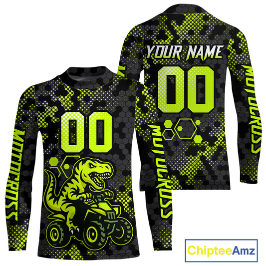 Dinosaur ATV Racing Jersey Custom Green ATV Motocross Shirt Kid Adult ATV Jersey MX133