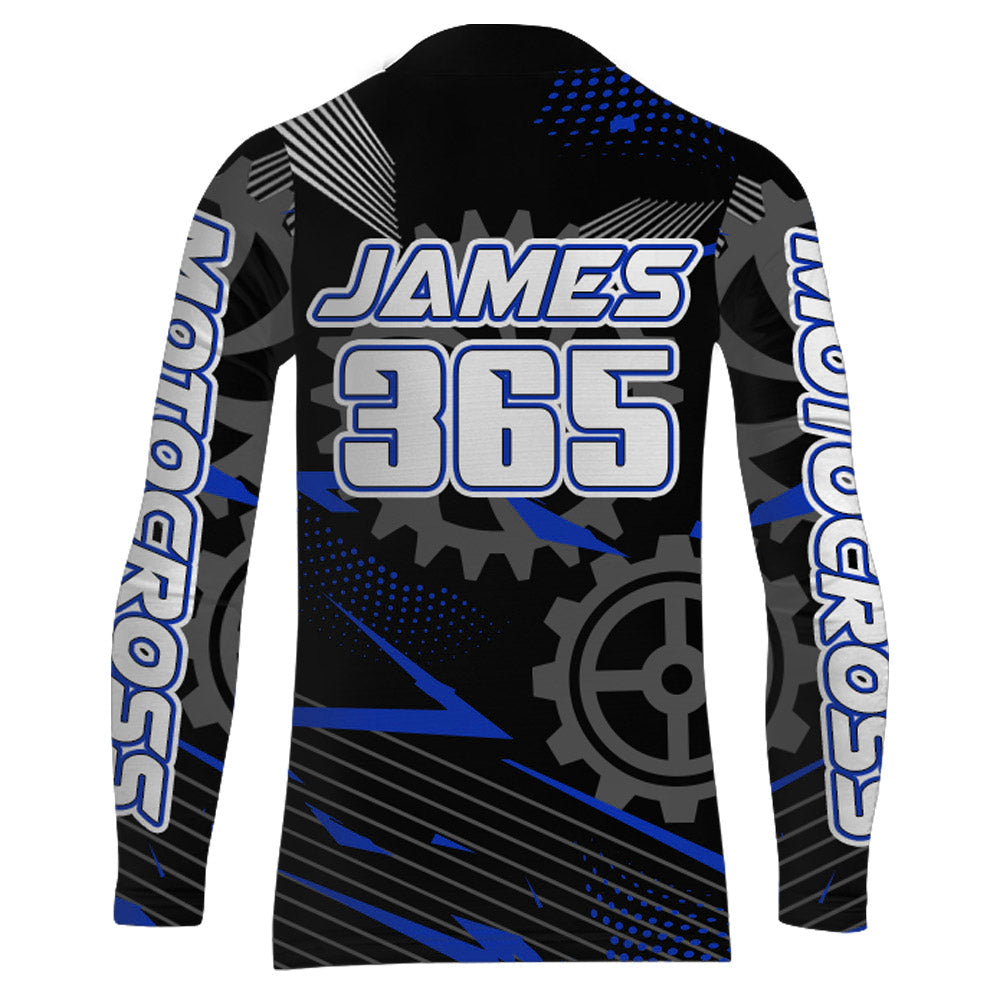 Blue Motocross Racing Jersey Upf30+ Dirt Bike Shirt Kids Women Men Off-road Jersey XM199
