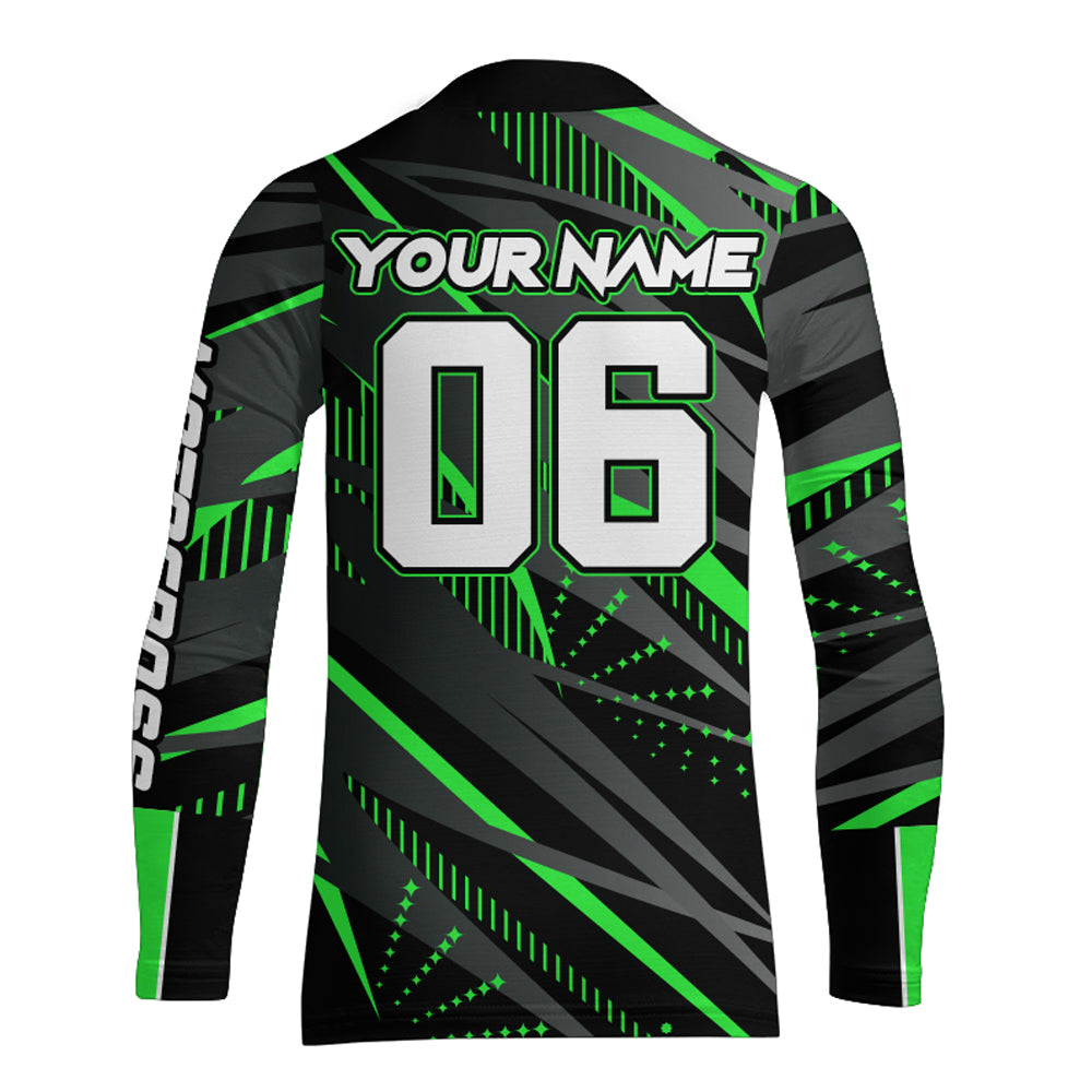 Green Motocross Racing Jersey Kid Women Men Upf30+ Youth Dirt Bike Off-Road Shirt XM54